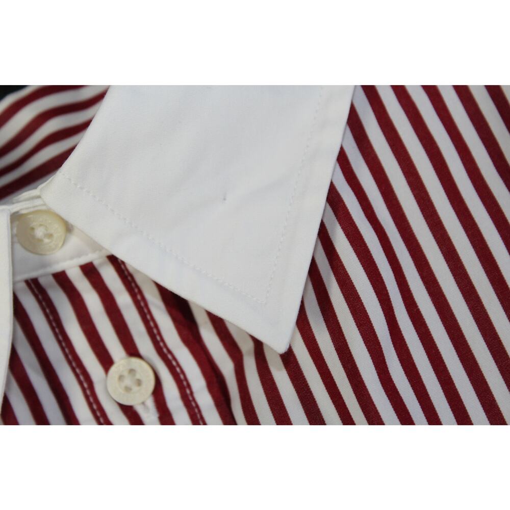 Lauren Ralph Lauren Women's XL Striped Broadcloth Button Down Shirt Red White - Picture 5 of 8